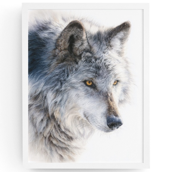 Watercolor Wolf with Mystical Aura Portrait Wall Art Print Poster, Unframed - Picture 1 of 6
